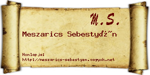 Meszarics Sebestyén névjegykártya